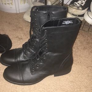 Black combat boots